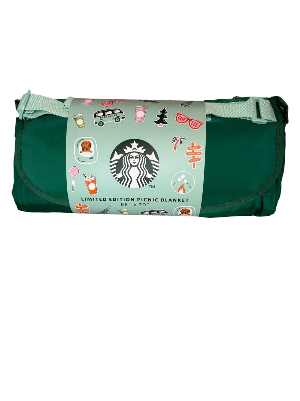 Starbucks Road Trip Ready Limited Edition Travel Picnic Blanket 2026 green new
